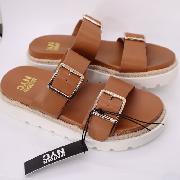 Madden NYC Sandals sz 9 Women’s Flatform Two Strap Sandals nwb - Picture 1 of 4